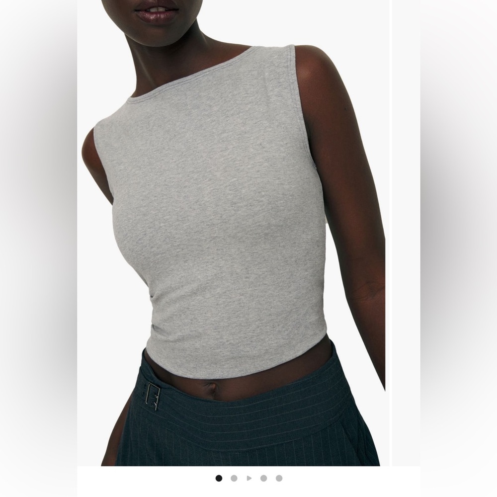 Reformation Heather Grey Dusk Knit Top Size M